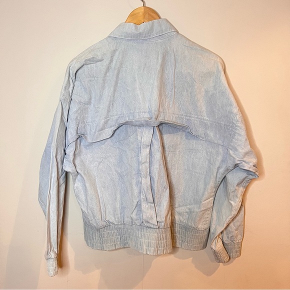 VINTAGE | denim chambray lightweight zip up grommet jacket - Picture 9 of 11